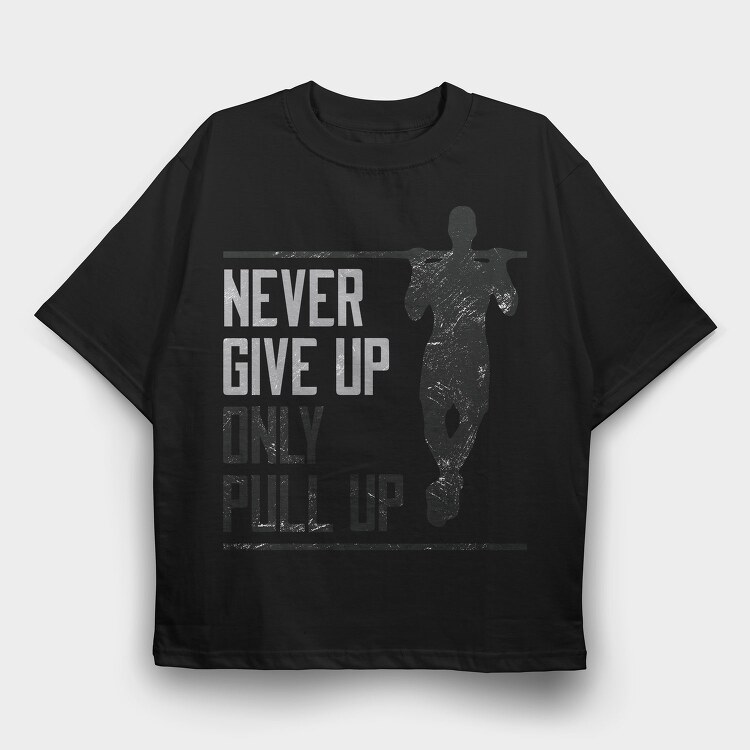 Silhouette Doing Calisthenics Only Pullup, Tricou Oversize Barbati (Unisex)