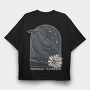 Crow Bird Cute, Tricou Oversize Barbati (Unisex)