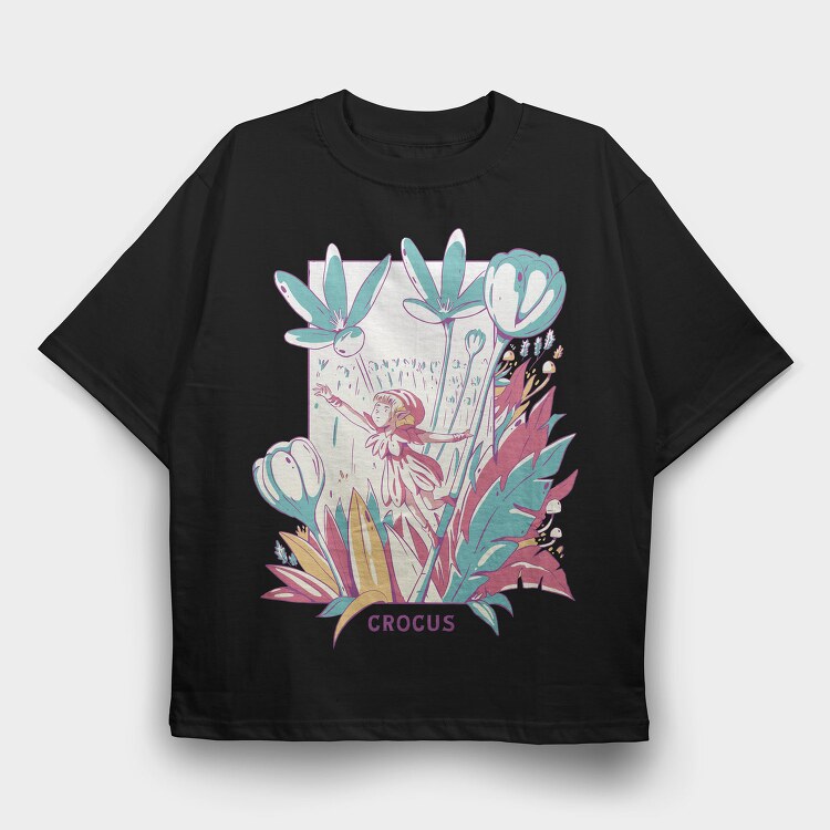 Fantasy Fairy In Flower Field Fairycore, Tricou Oversize Barbati (Unisex)