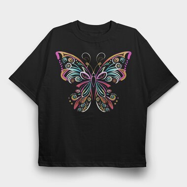 Bright Colored Butterfly Colorful, Tricou Oversize Barbati (Unisex)