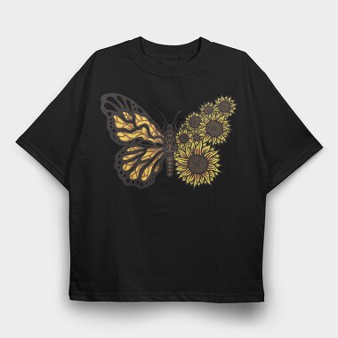 Sunflower Butterfly, Tricou Oversize Barbati (Unisex)