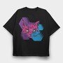 Trippy Cat, Tricou Oversize Barbati (Unisex)
