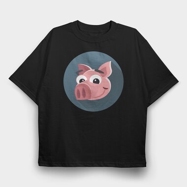 Piggy Bank Smile, Tricou Oversize Barbati (Unisex)