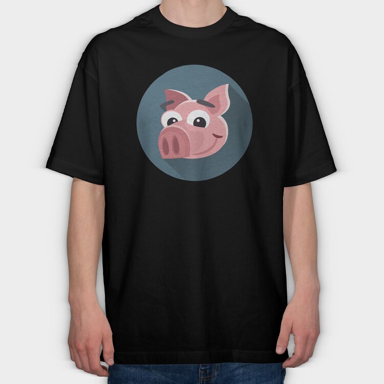 Piggy Bank Smile, Tricou Oversize Barbati (Unisex)