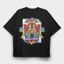 Trippy Cats Psychedelic 01 (2), Tricou Oversize Barbati (Unisex)