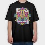 Trippy Cats Psychedelic 01 (2), Tricou Oversize Barbati (Unisex)