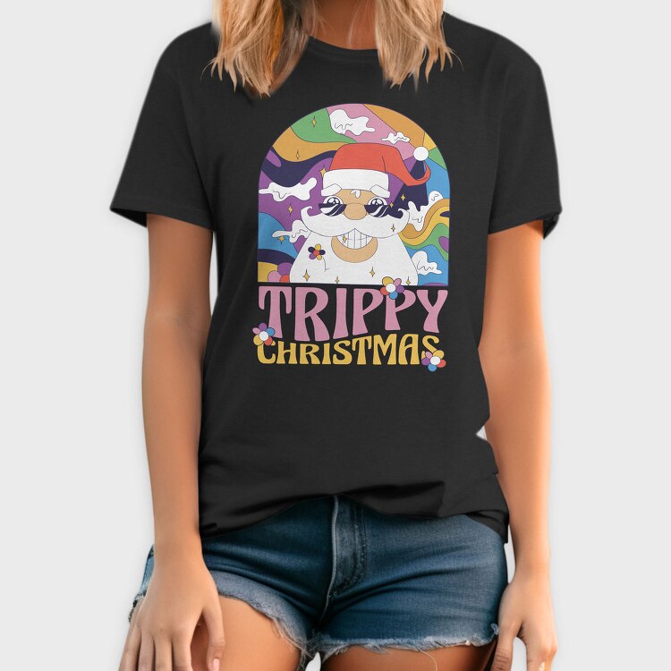 Trippy Christmas Santa, Tricou Barbati (Unisex)