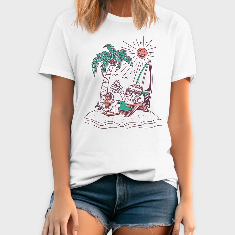 Surfer Santa Beer, Tricou Barbati (Unisex)