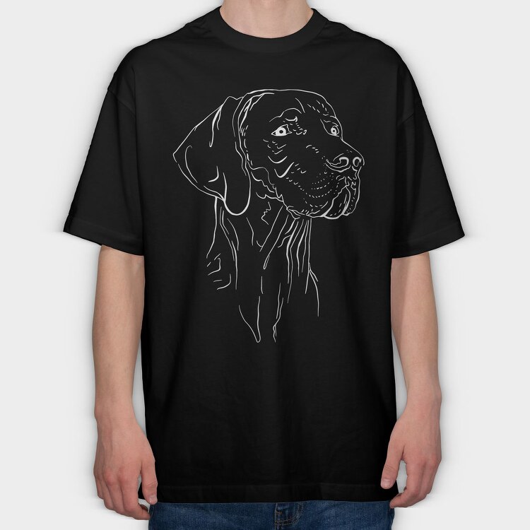 Hunting Dog Weimaraner Face, Tricou Oversize Barbati (Unisex)