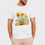 Sunflowers Coming Out Of Book Watercolor, Tricou Barbati (Unisex)