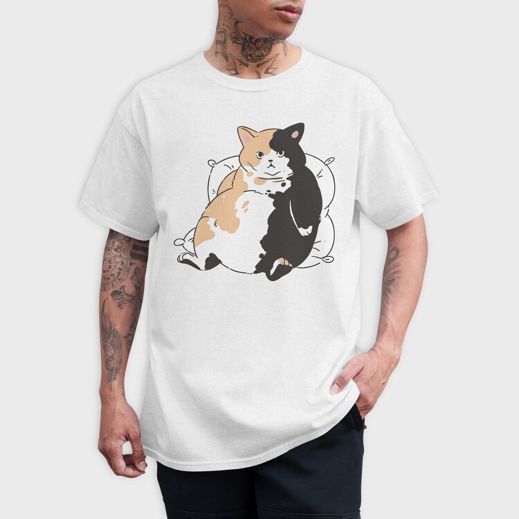 Fat Cat Resting, Tricou Barbati (Unisex)