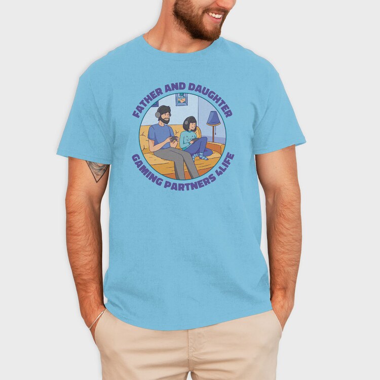 Father And Daughter Gaming, Tricou Barbati (Unisex)
