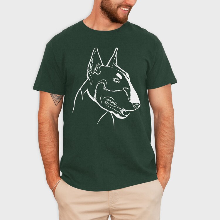Bull Terrier Chalkboard, Tricou Barbati (Unisex)