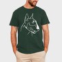 Bull Terrier Chalkboard, Tricou Barbati (Unisex)