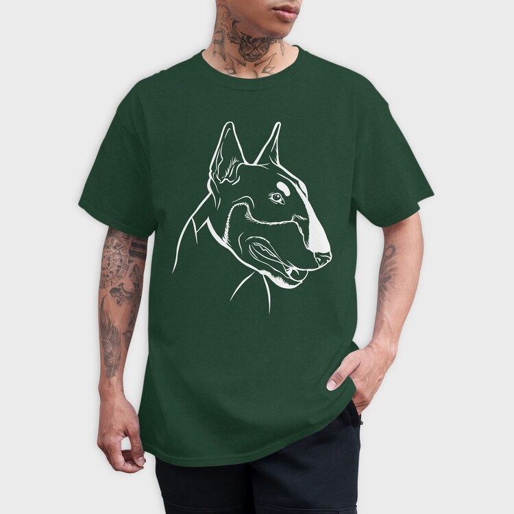 Bull Terrier Chalkboard, Tricou Barbati (Unisex)