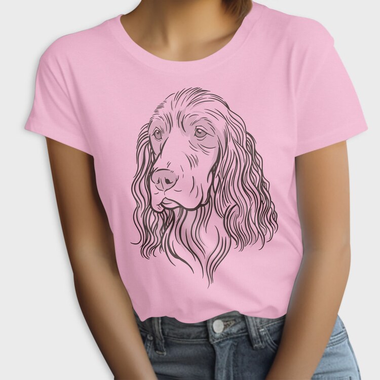 Cocker Illustration Spaniel Dog, Tricou Femei