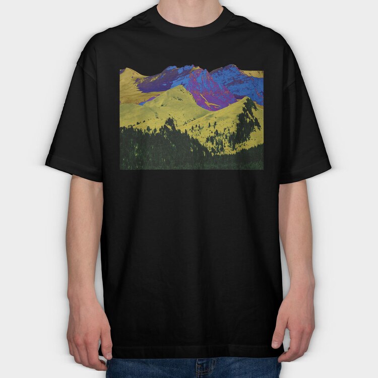 Pink Moon Landscape, Tricou Oversize Barbati (Unisex)