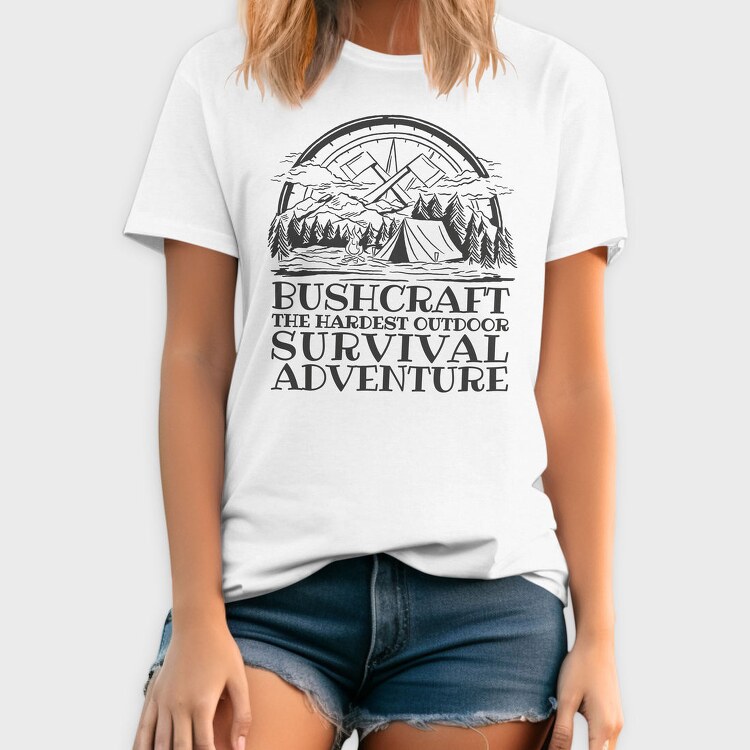 Survival Adventure Camping Bushcraft, Tricou Barbati (Unisex)