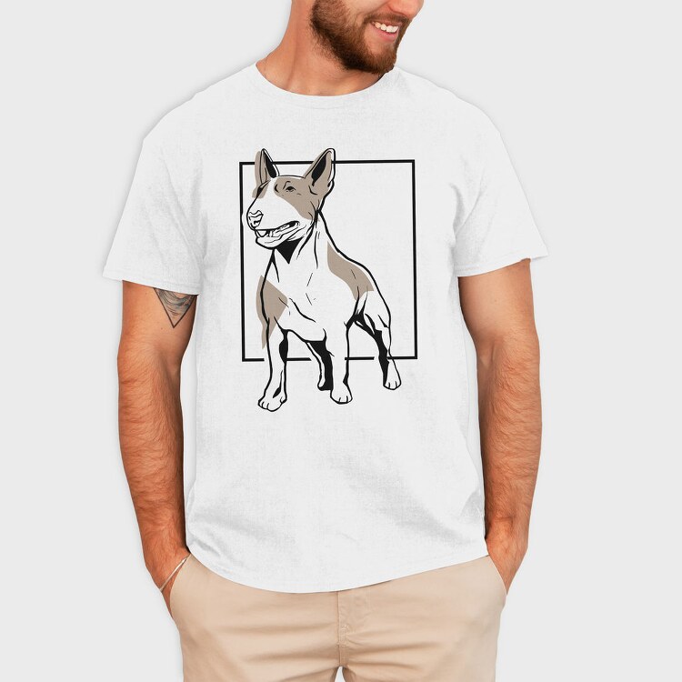 Bull Terrier Linear, Tricou Barbati (Unisex)