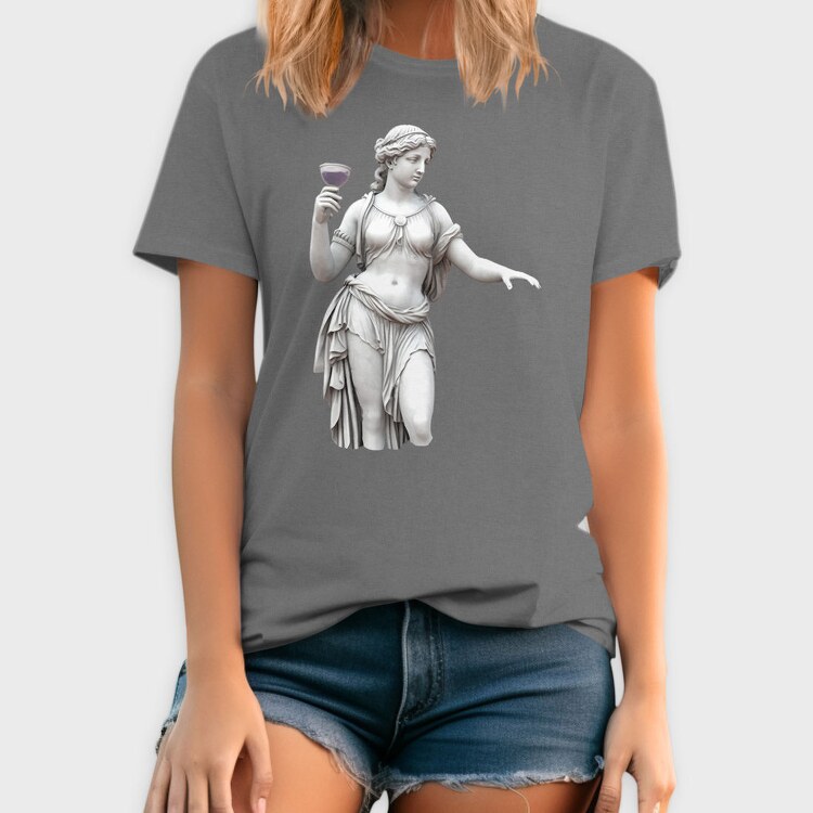 Female Statue Wine Woman, Tricou Barbati (Unisex)