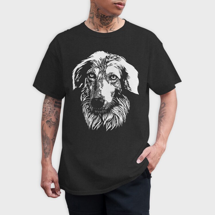 Majestic Dog Portrait Borzoi, Tricou Barbati (Unisex)