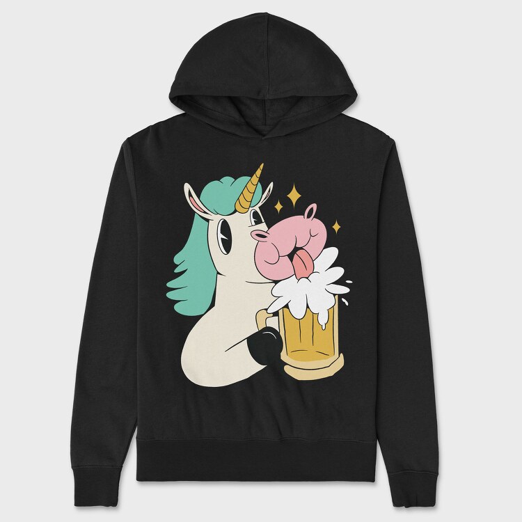 Unicorn Beer, Hanorac Oversize Barbati (Unisex)