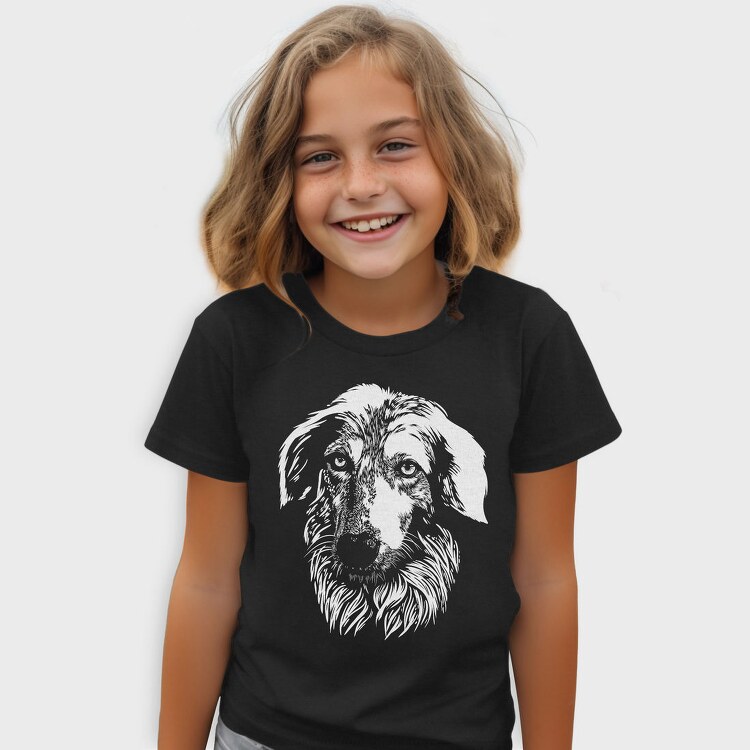 Majestic Dog Portrait Borzoi, Tricou Copii
