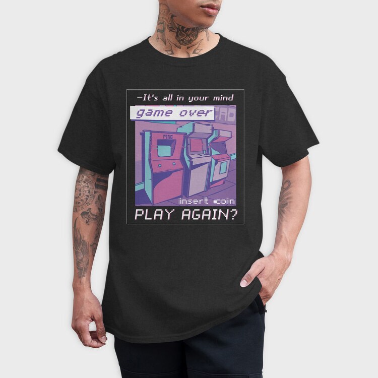 Vaporwave Arcade Quote, Tricou Barbati (Unisex)