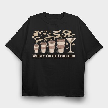 Coffee Drink Evolution Weekly, Tricou Oversize Barbati (Unisex)