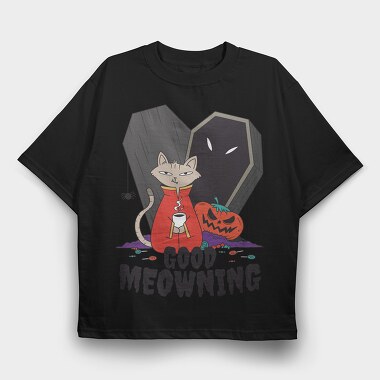 Coffee Halloween Cat, Tricou Oversize Barbati (Unisex)