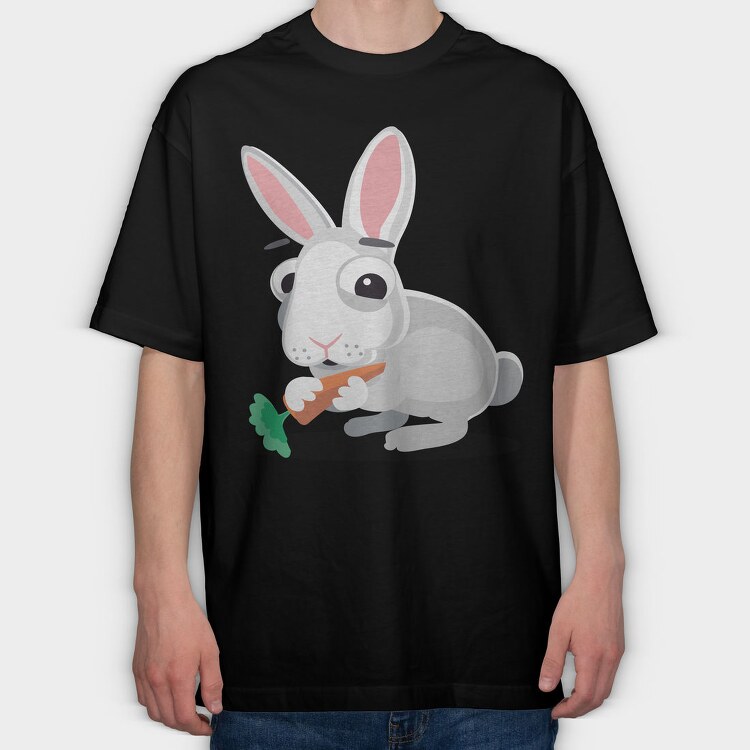 Bunny Carrot Feast, Tricou Oversize Barbati (Unisex)