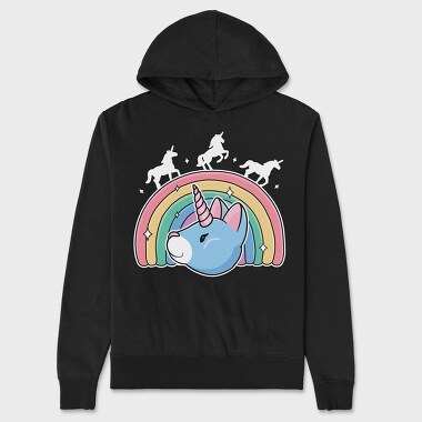 Unicorn Cat Rainbow, Hanorac Oversize Barbati (Unisex)