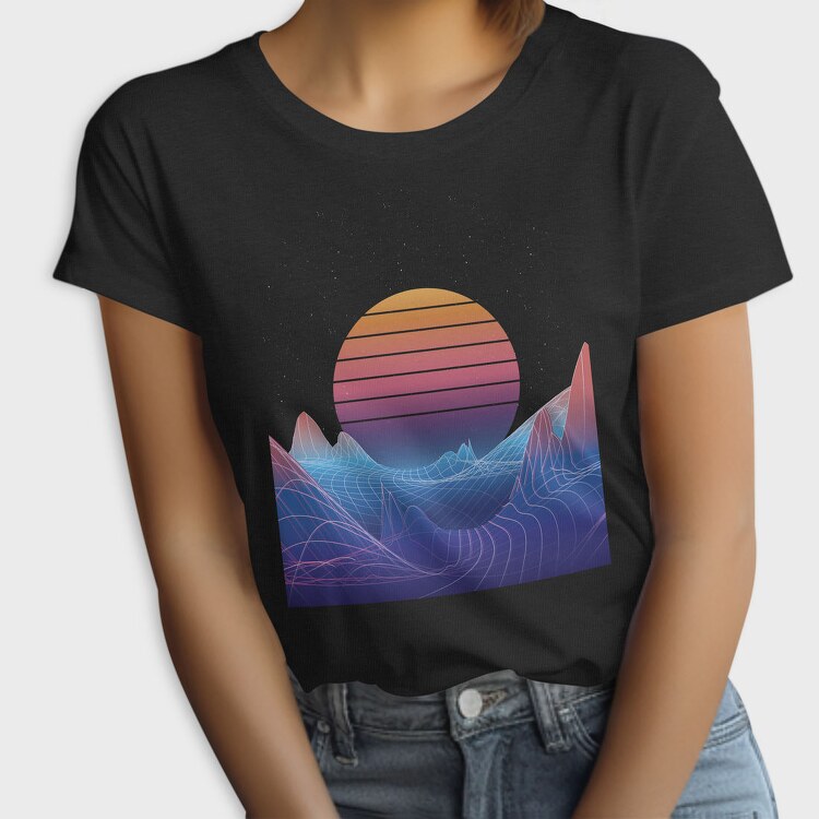 Synthwave Sunset, Tricou Femei