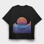 Synthwave Sunset, Tricou Oversize Barbati (Unisex)