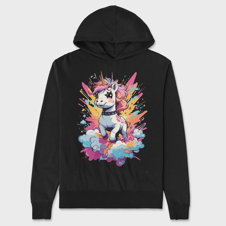 Unicorn Color Splash, Hanorac Oversize Barbati (Unisex)