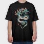 Fire Flames Dragon, Tricou Oversize Barbati (Unisex)
