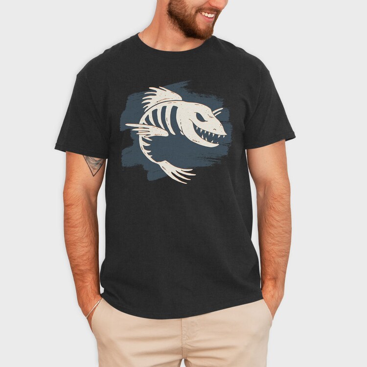 Fish Bone Skeleton, Tricou Barbati (Unisex)