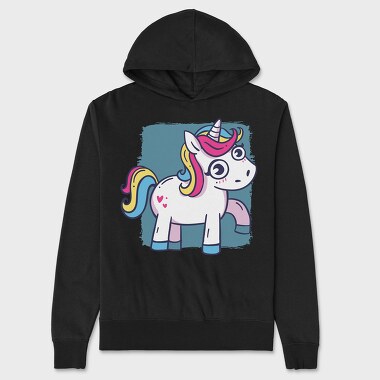 Unicorn Cute Animation, Hanorac Oversize Barbati (Unisex)