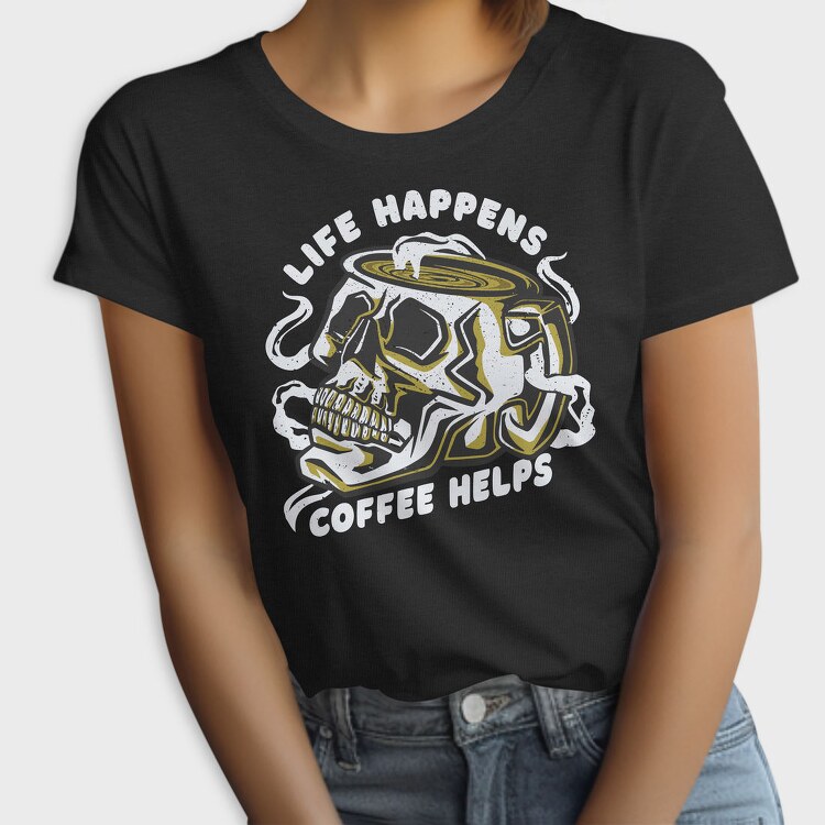 Coffee Skull Cofee Hellps, Tricou Femei