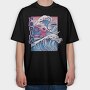 Vaporwave Surfing Axolotl Surf, Tricou Oversize Barbati (Unisex)