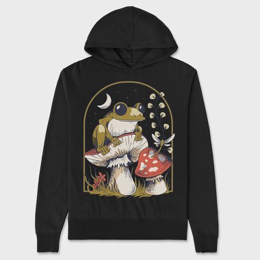 Frog and Mushrooms Vintage Draw, Hanorac Oversize Barbati (Unisex)