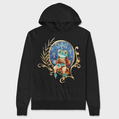 Frog Wizard Fantasy, Hanorac Oversize Barbati (Unisex)