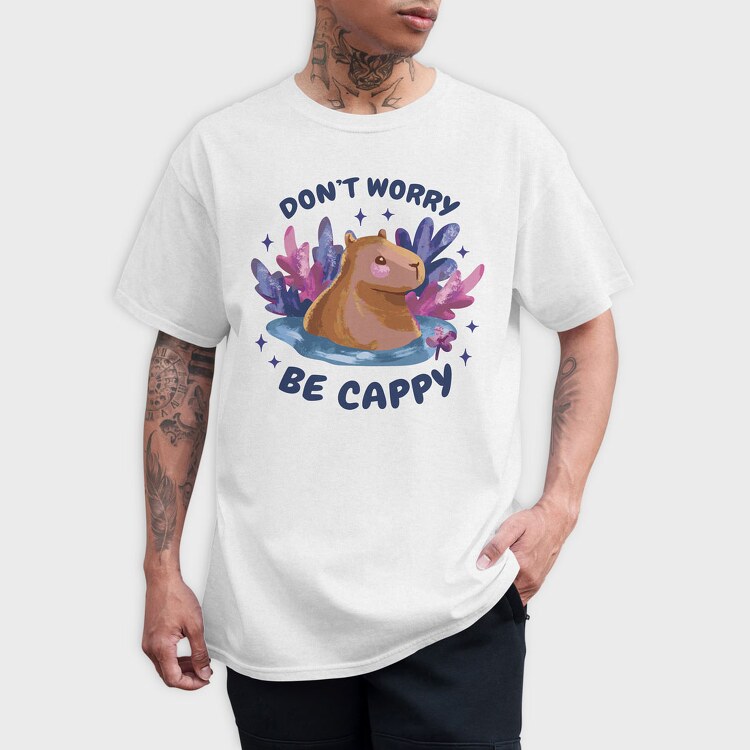 Dont Worry Capybara, Tricou Barbati (Unisex)