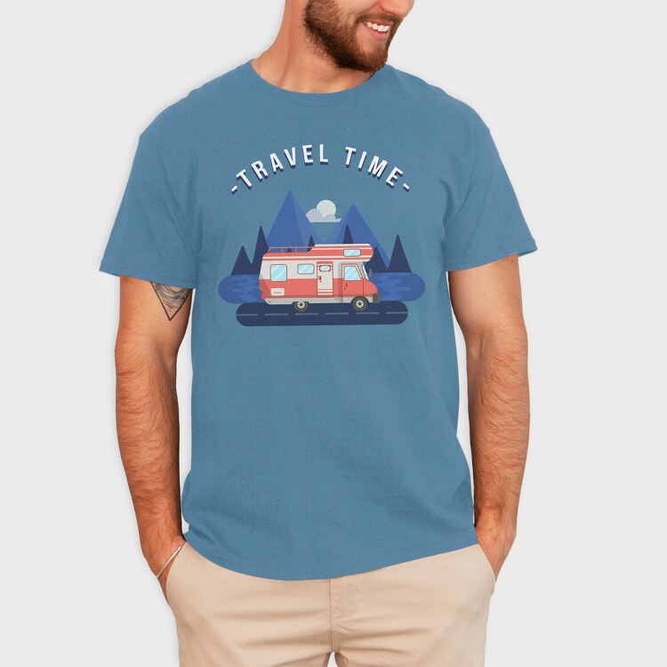 Travel Time Camper, Tricou Barbati (Unisex)