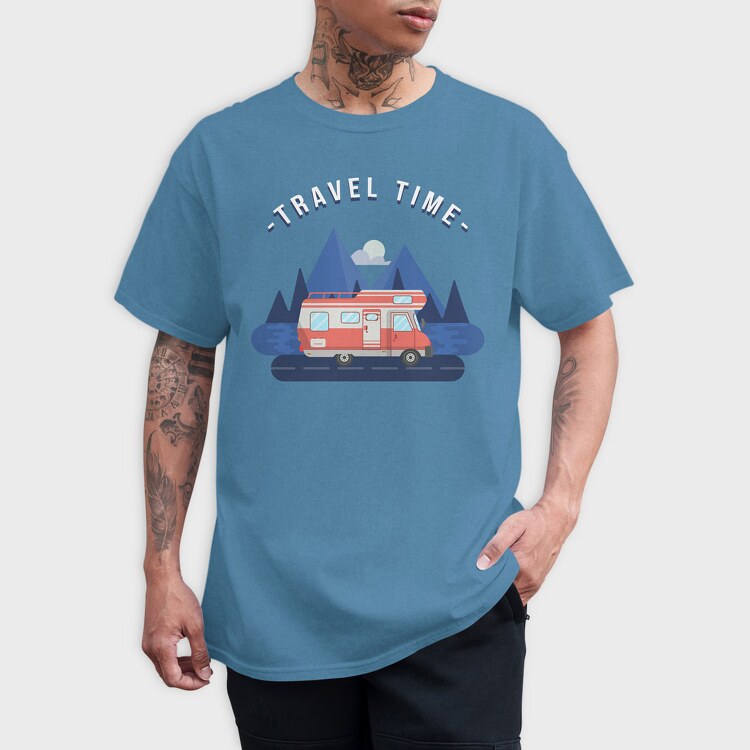 Travel Time Camper, Tricou Barbati (Unisex)