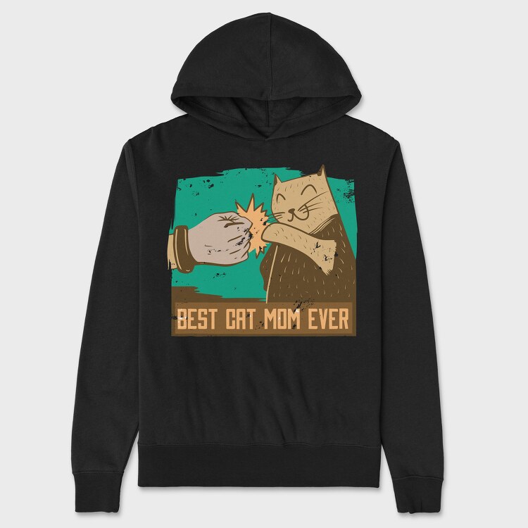 Best Cat Mom, Hanorac Oversize Barbati (Unisex)