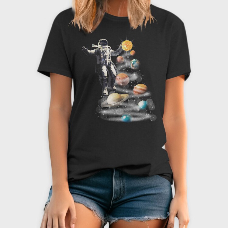 Astronaut Planets Christmas Tree, Tricou Barbati (Unisex)