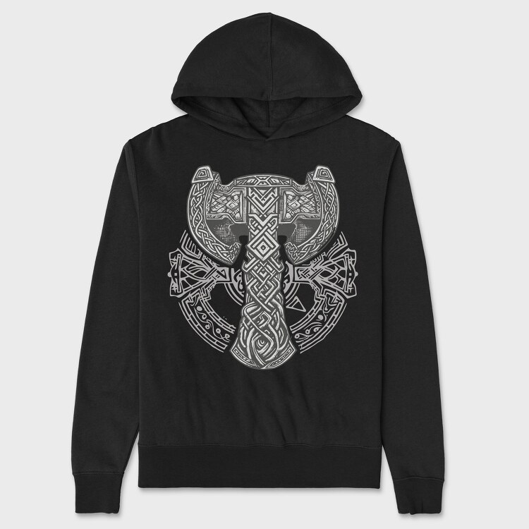 Viking Hammer Runes, Hanorac Oversize Barbati (Unisex)