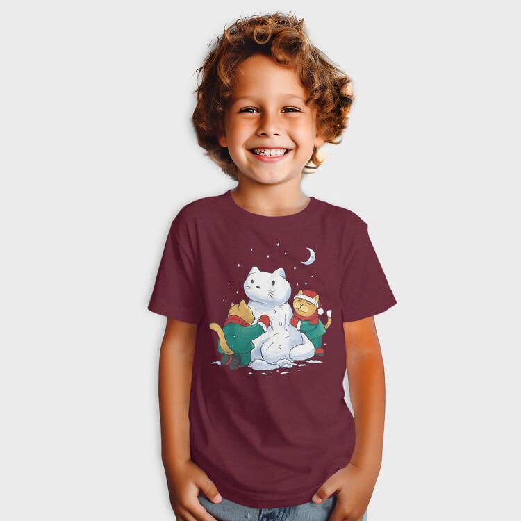 Christmas Cats Snowman, Tricou Copii