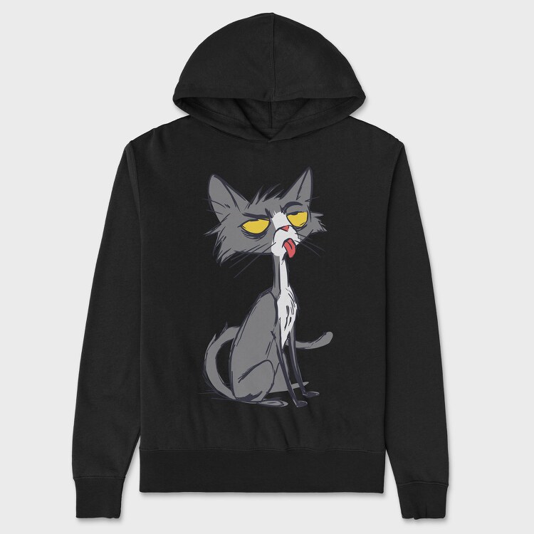 Skinny Funny Cat, Hanorac Oversize Barbati (Unisex)